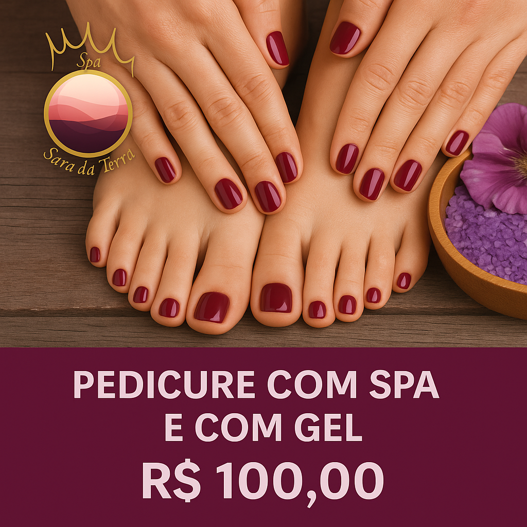 Pedicure com Spa e com gel